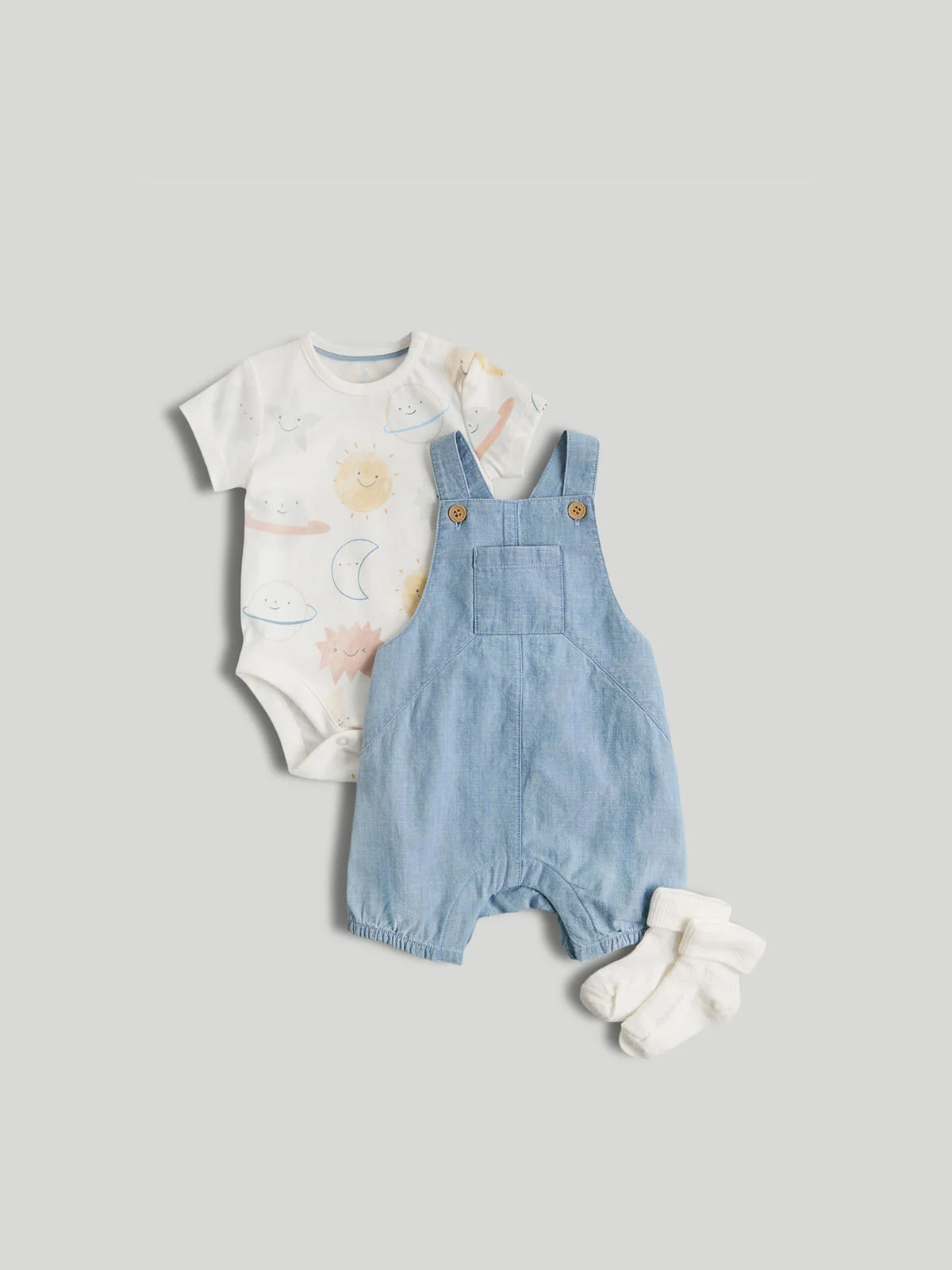 mothercare Bộ 2: áo liền quần bé trai