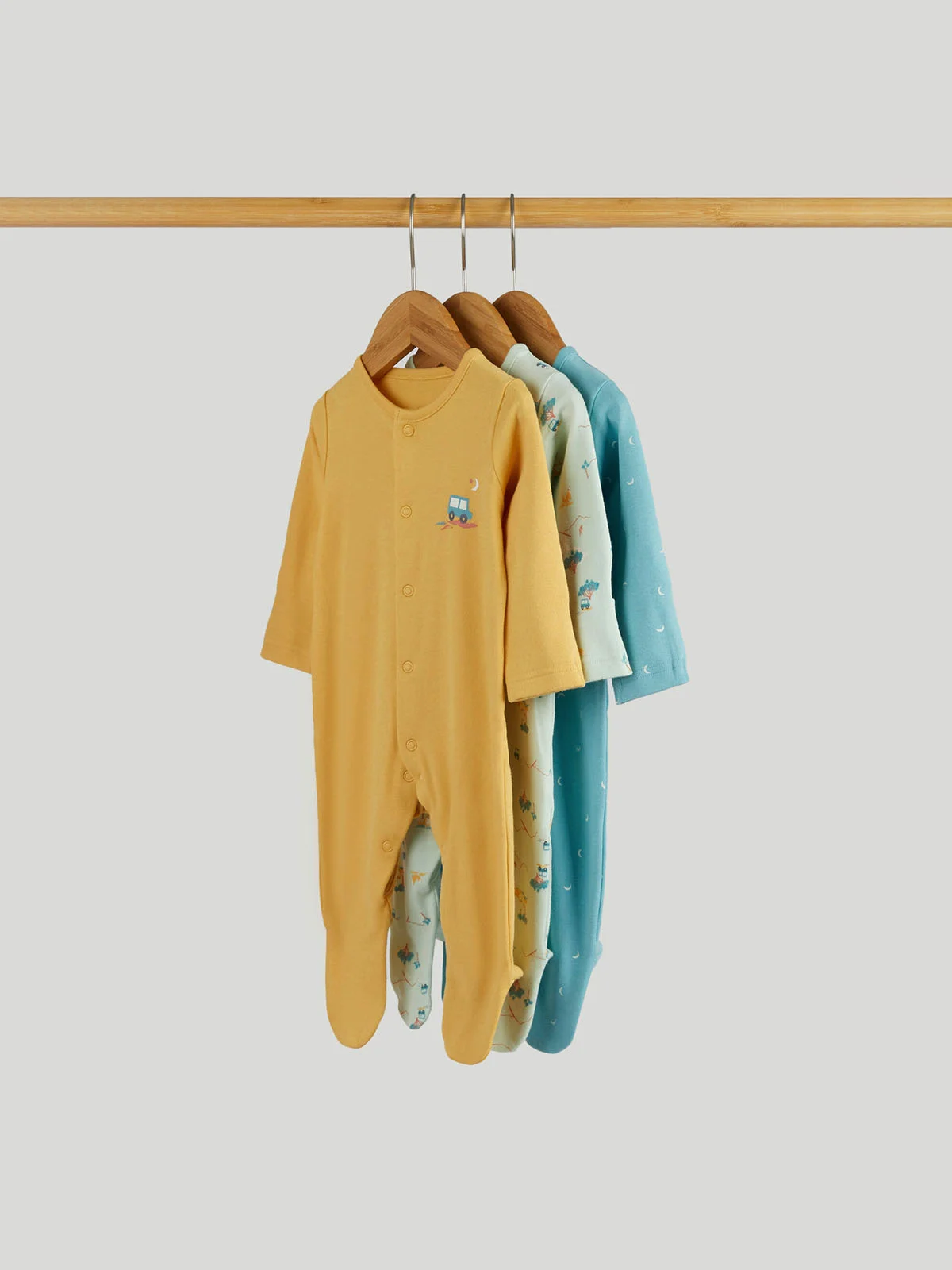 mothercare Bộ 3: áo liền quần bé trai
