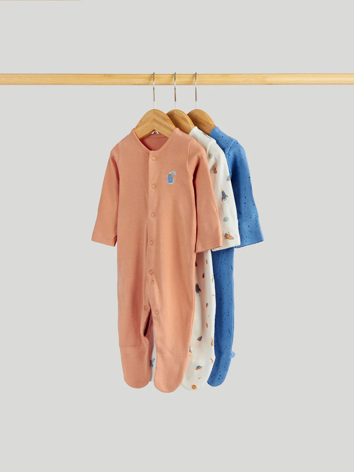 mothercare Bộ 3: áo liền quần bé trai