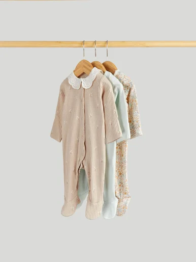 mothercare Bộ 3: áo liền quần bé gái