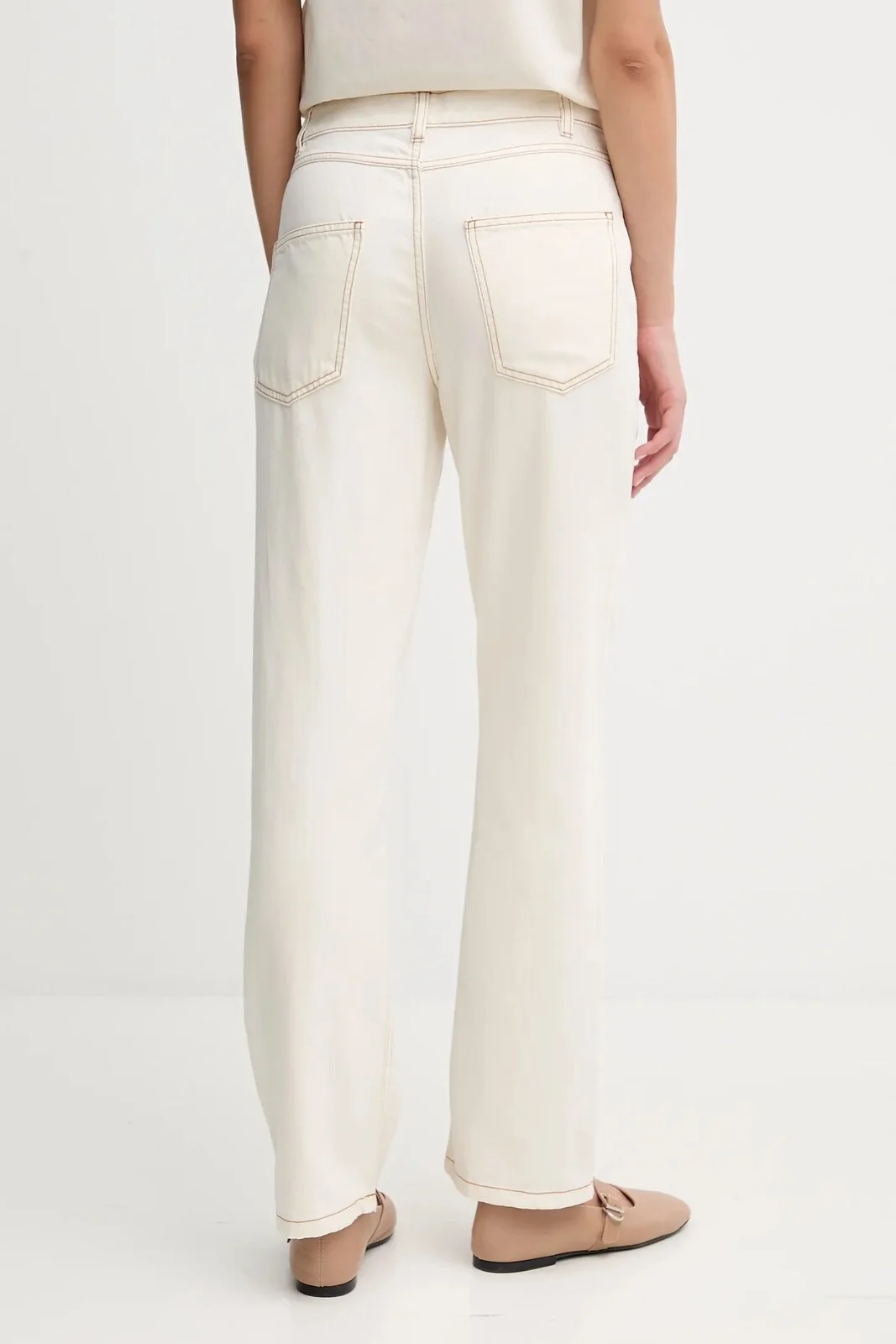 DKNY Quần Dài Nữ Stitch Ecru Denim Pant