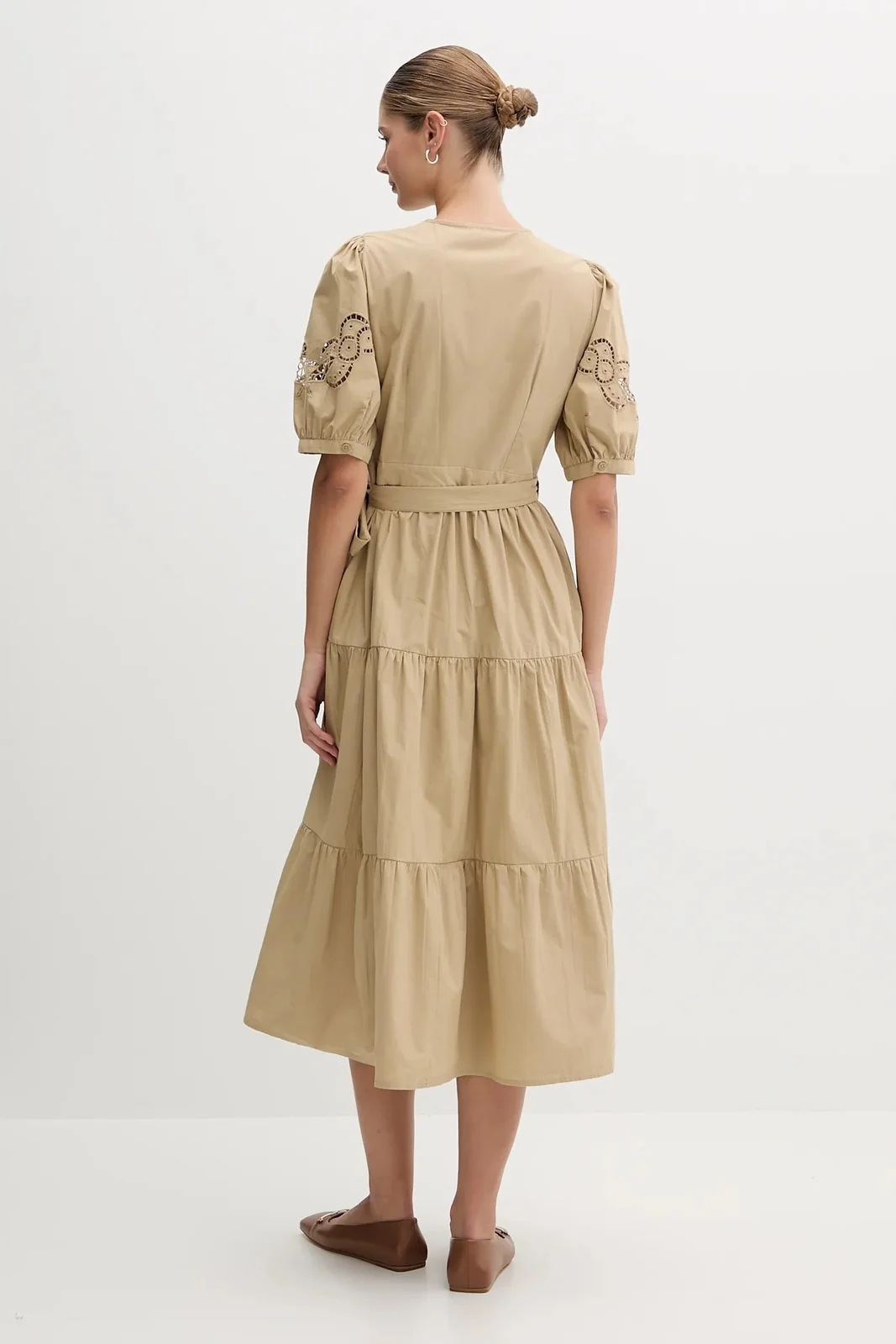 DKNY Đầm Nữ S/S Tiered Poplin Dress