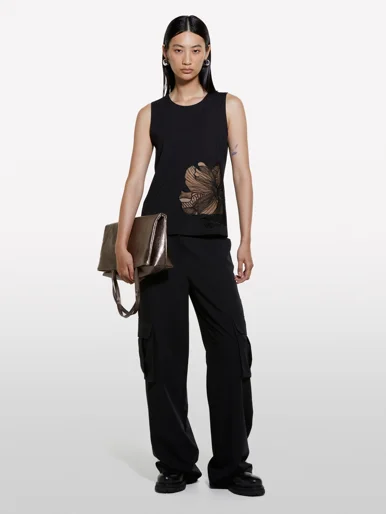 SISLEY Áo Thun Cộc Tay Nữ Women Tank Top