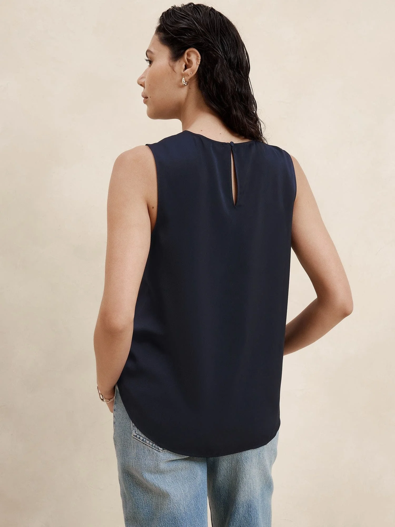 BANANA REPUBLIC Áo Kiểu Nữ V Sl Shell Tan