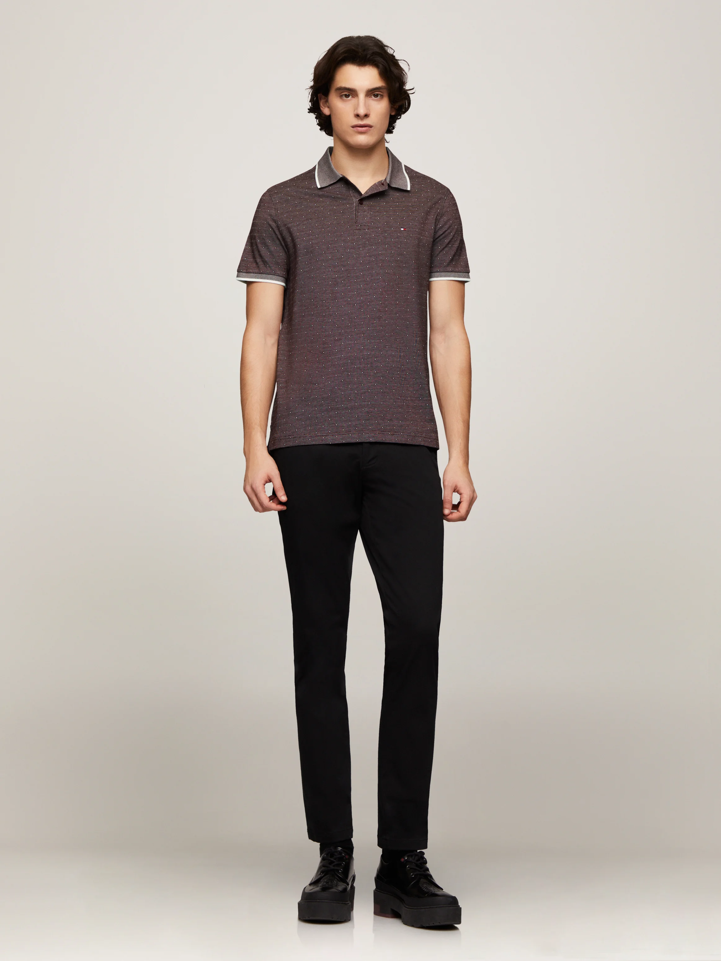 TOMMY HILFIGER Áo Polo Nam Tay Ngắn Interlock Micropatern Reg Polo