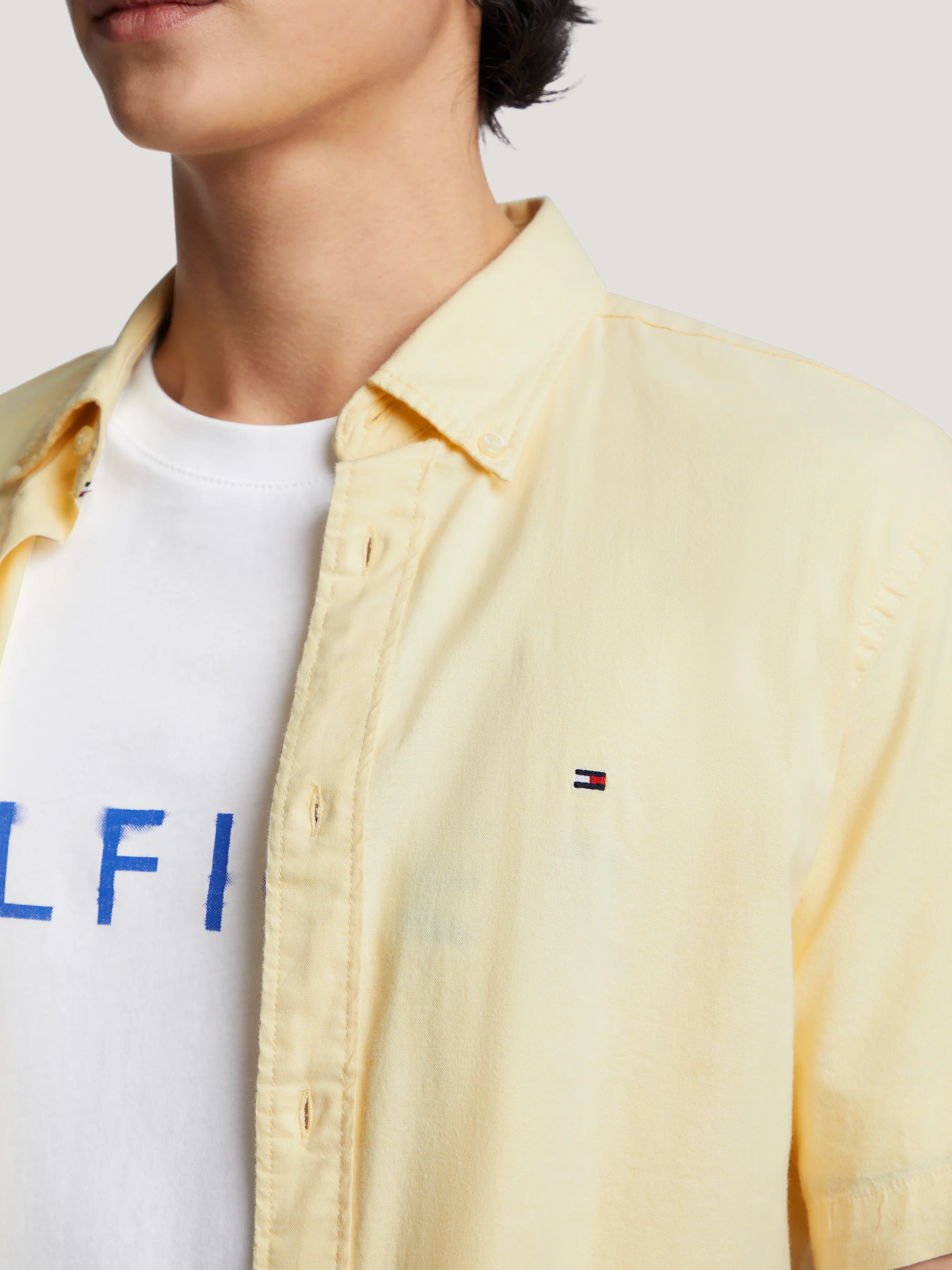 TOMMY HILFIGER Áo Sơ Mi Nam Tay Ngắn 1985 Flex Oxford RF Shirt S/S
