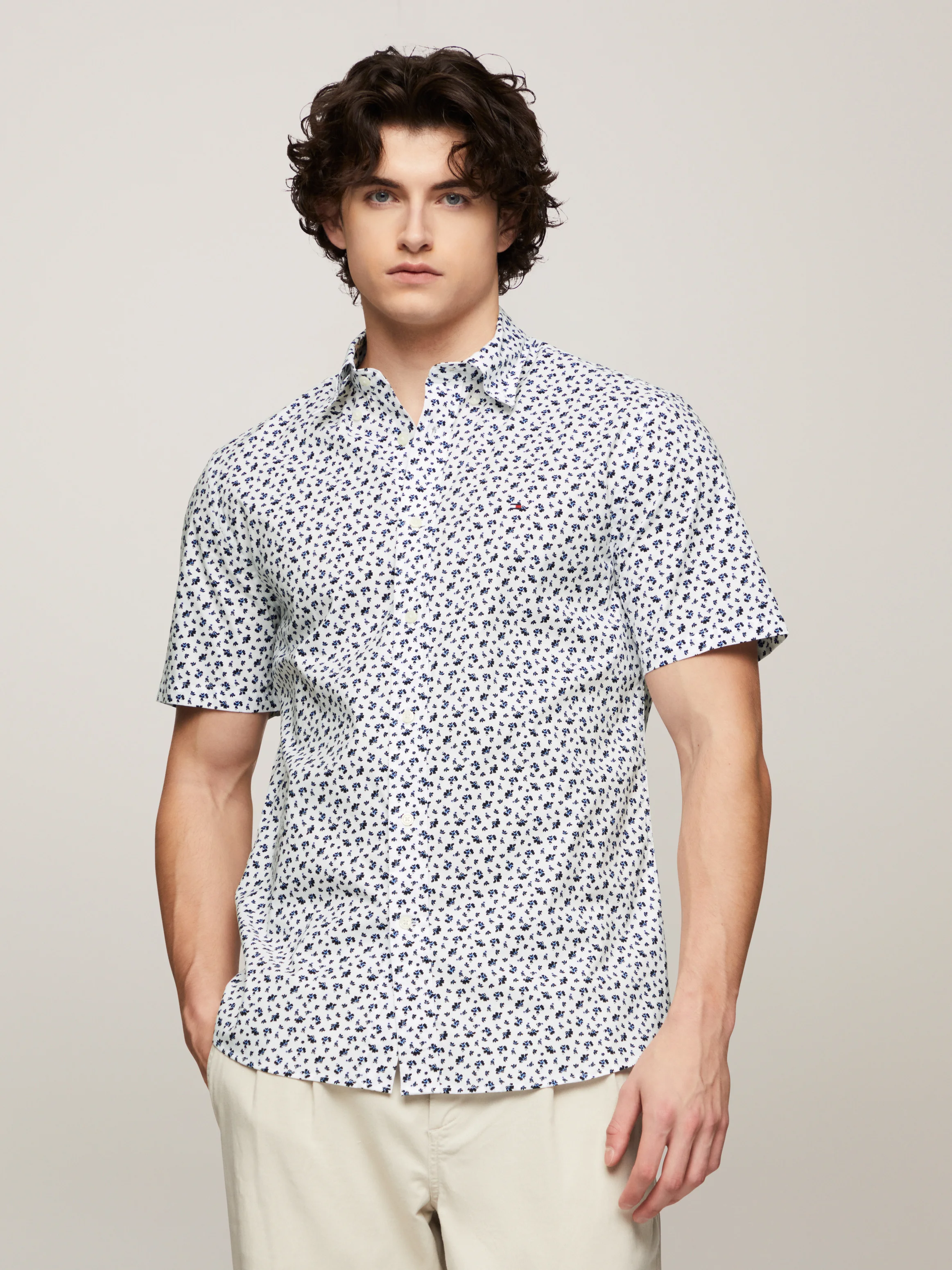 TOMMY HILFIGER Áo Sơ Mi Nam Tay Ngắn WCC Flex Small Flower Shirt S/S