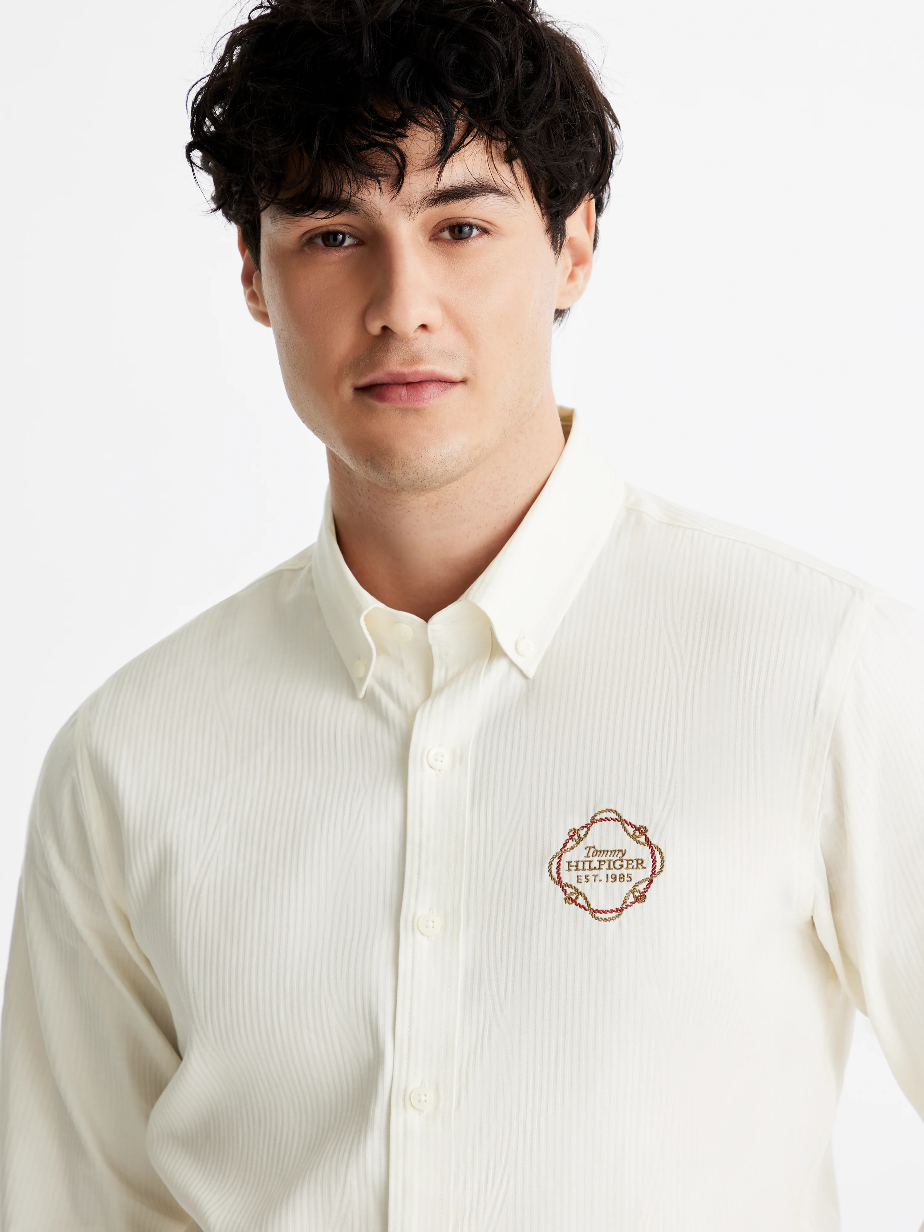 TOMMY HILFIGER Áo Sơ Mi Nam Tay Dài LNY Jqd Pattern Shirt