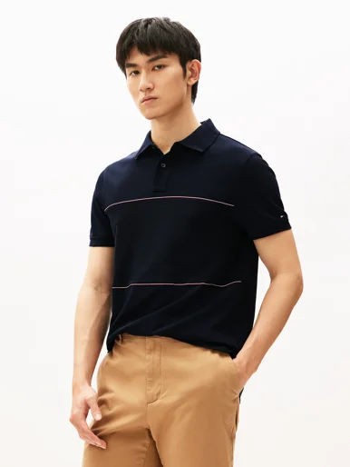 TOMMY HILFIGER Áo Polo Nam Tay Ngắn Global Stripe Blocking Reg Pol