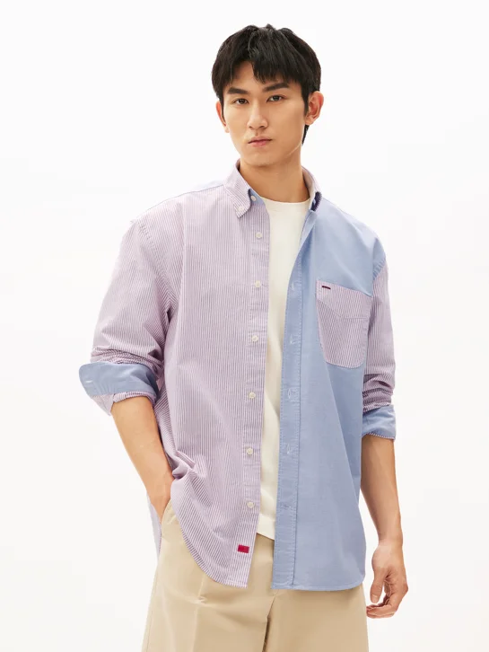 TOMMY HILFIGER Áo Sơ Mi Nam Tay Dài T1 Color Block Bd Shirt