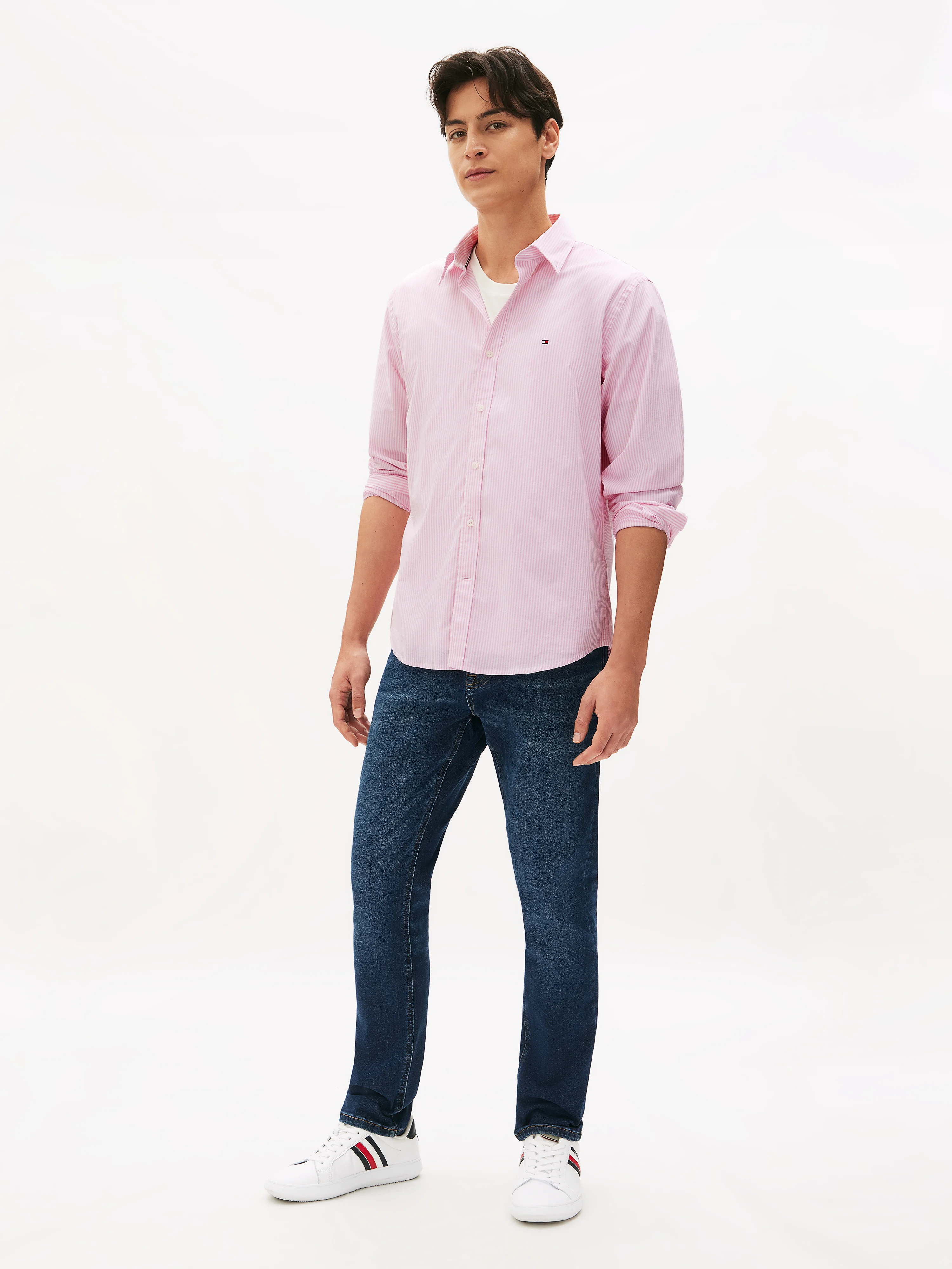 TOMMY HILFIGER Áo Sơ Mi Nam Tay Dài LW Oxford Stripe L/S Shirts
