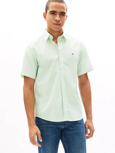 TOMMY HILFIGER Áo Sơ Mi Nam Tay Ngắn LW Oxford Solid S/S Shirts