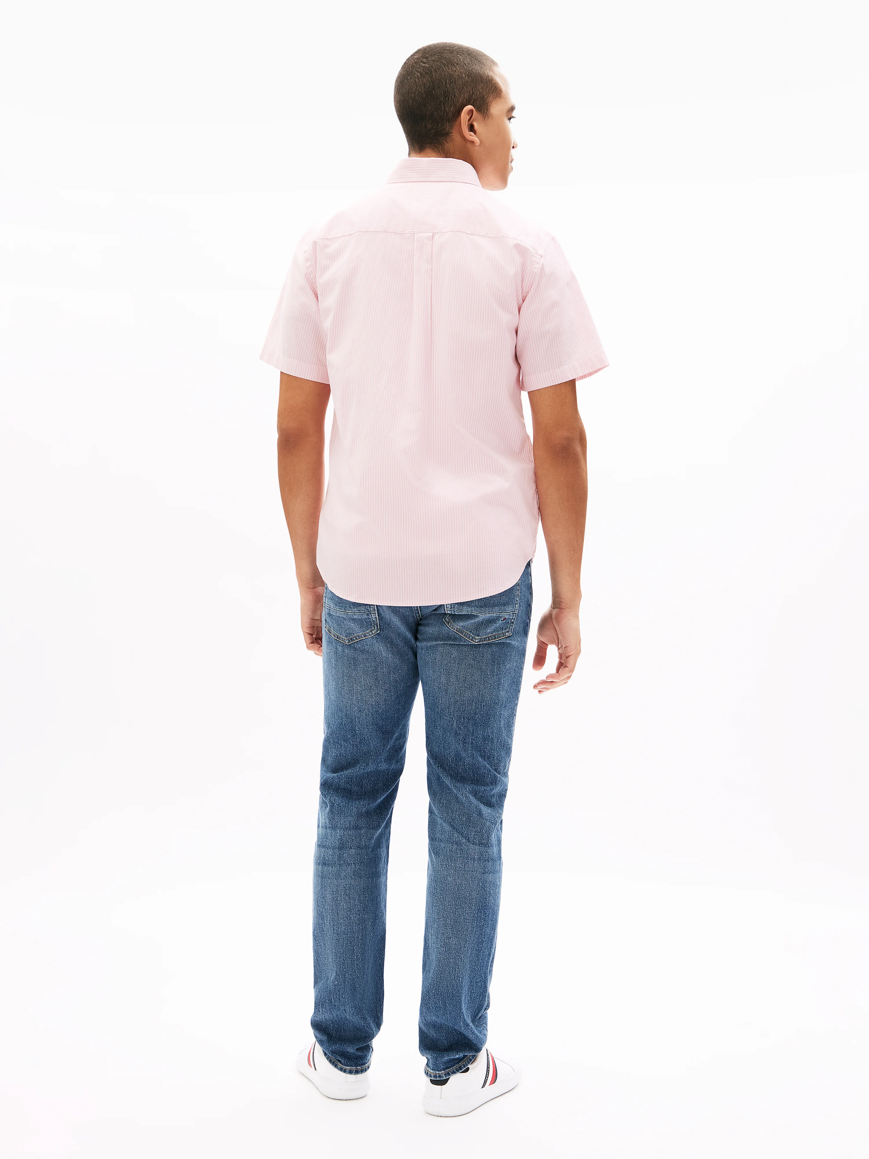 TOMMY HILFIGER Áo Sơ Mi Nam Tay Ngắn LW Oxford Stripe S/S Shirts