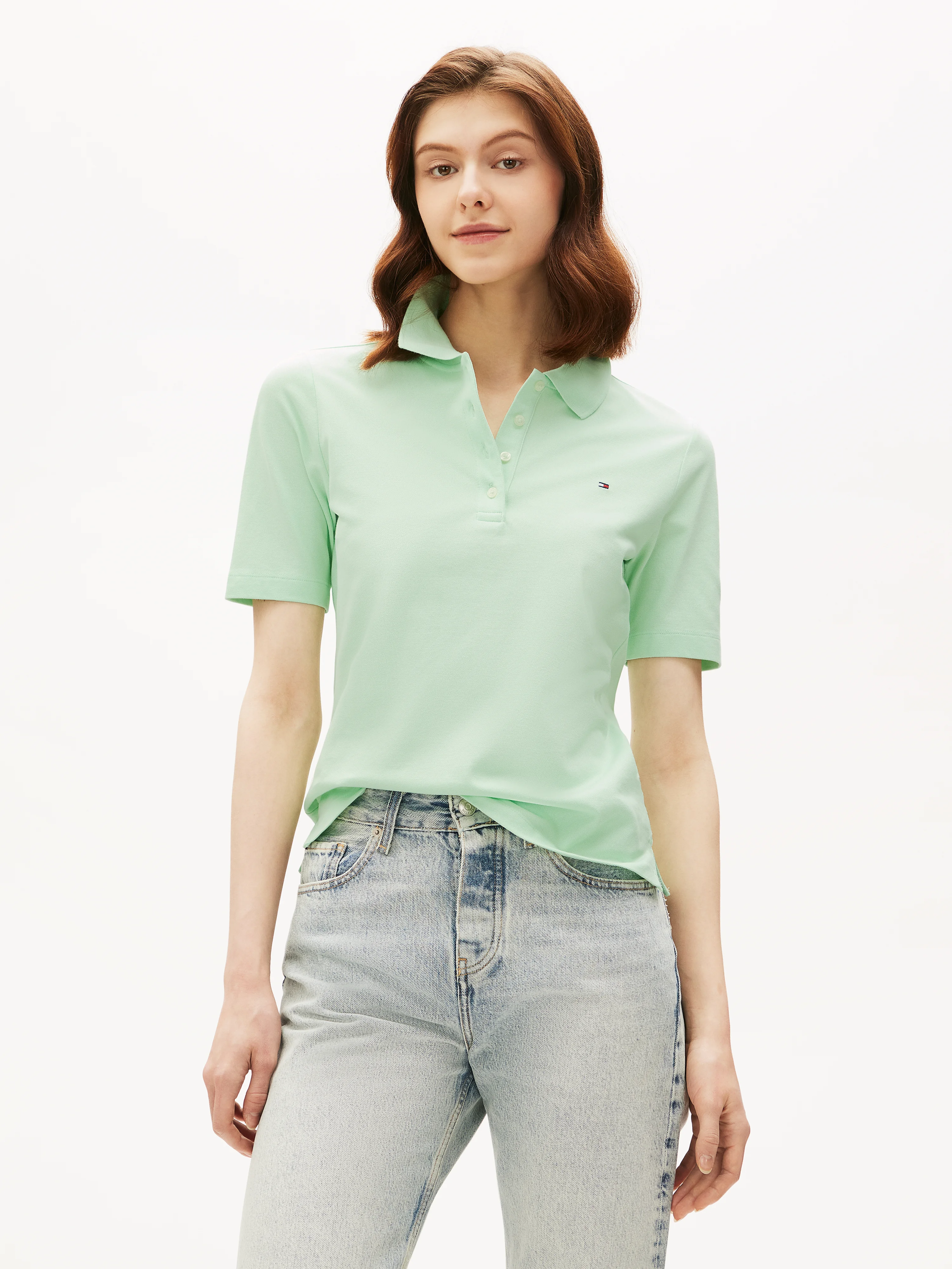 TOMMY HILFIGER Áo Polo Nữ Tay Ngắn 1985 Reg Pique Polo SS