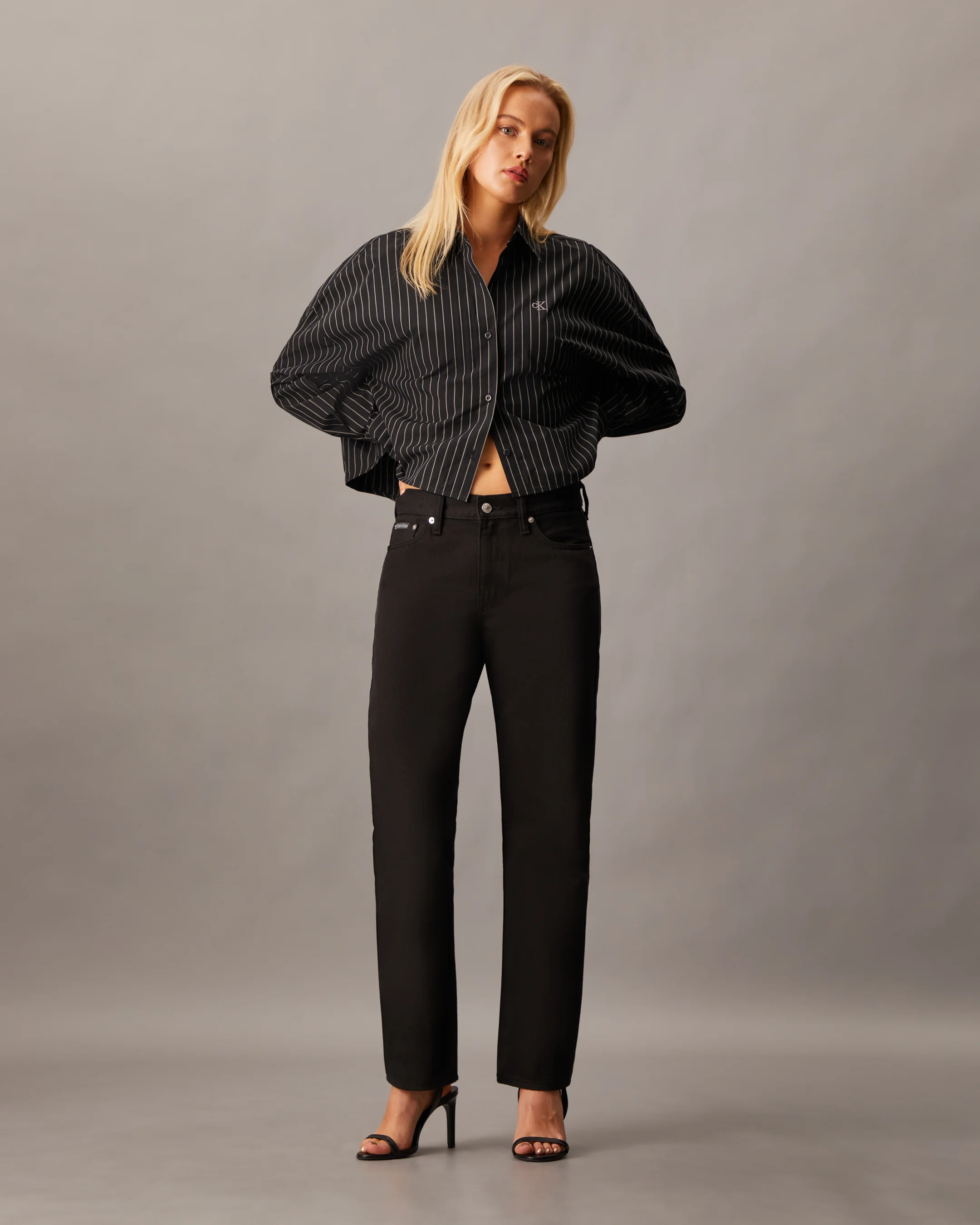 CK JEANS Áo Sơ Mi Nữ Cropped Fit