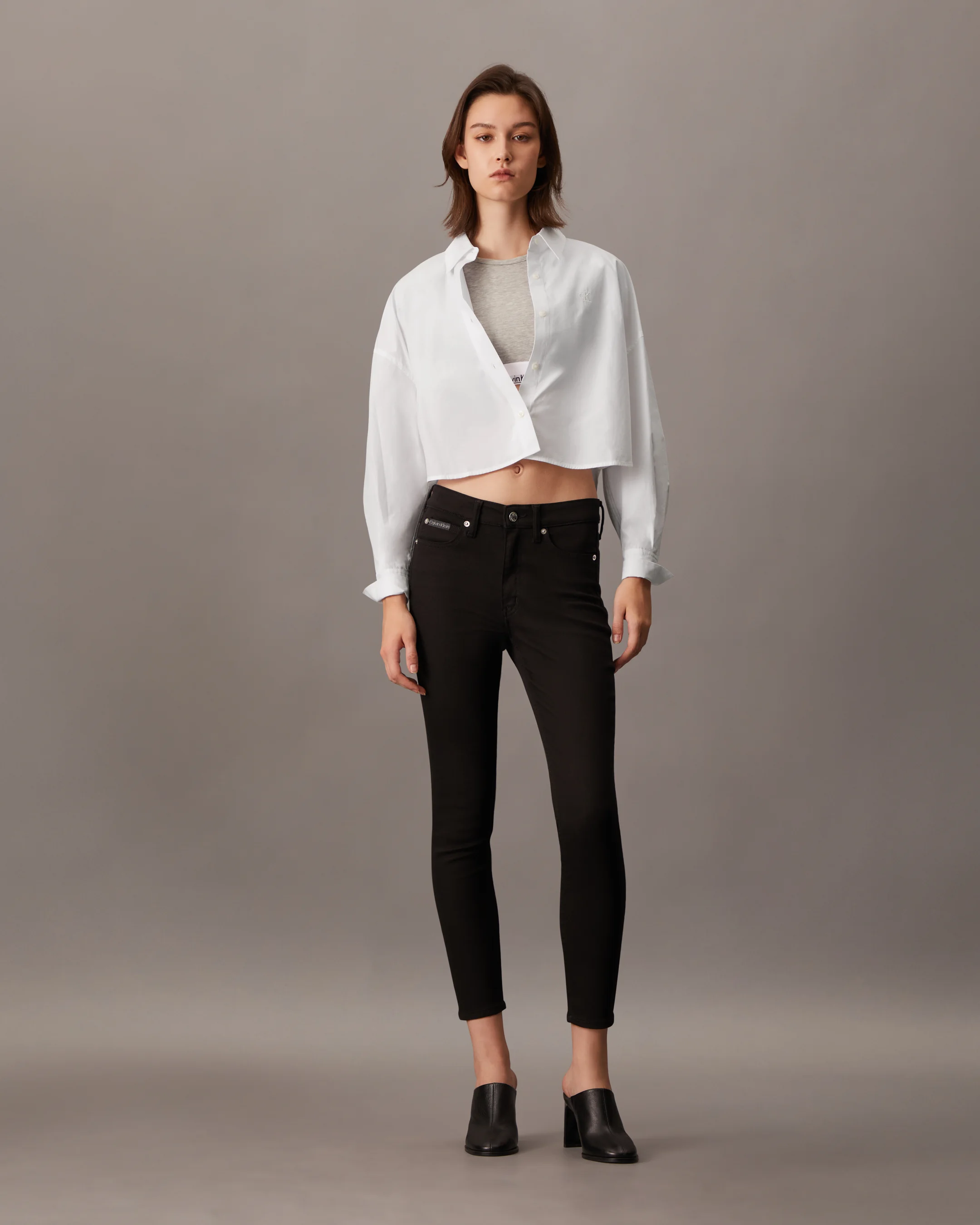 CK JEANS Áo Sơ Mi Nữ Cropped Fit