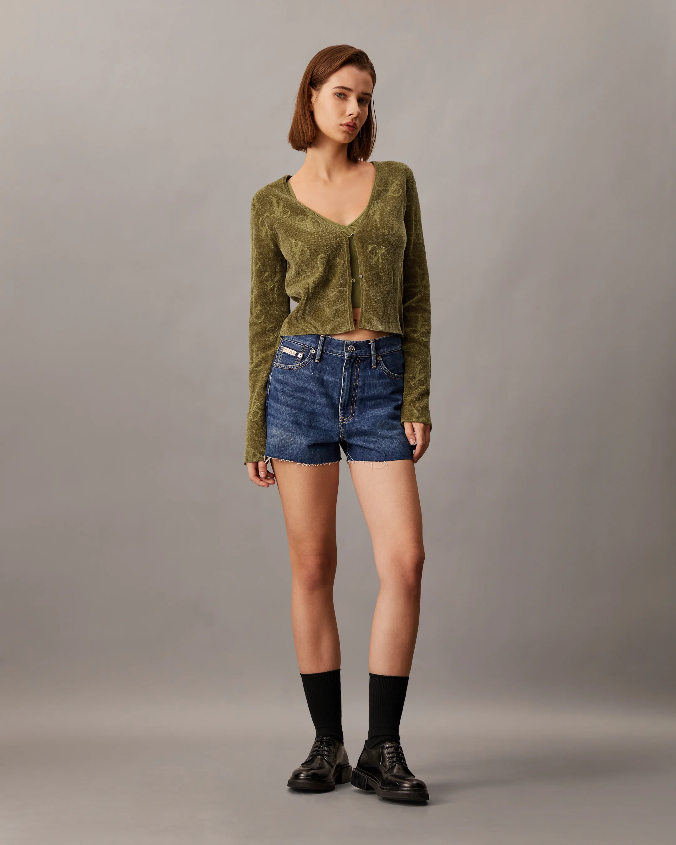 CK JEANS Set Áo Len Nữ Cropped Fit