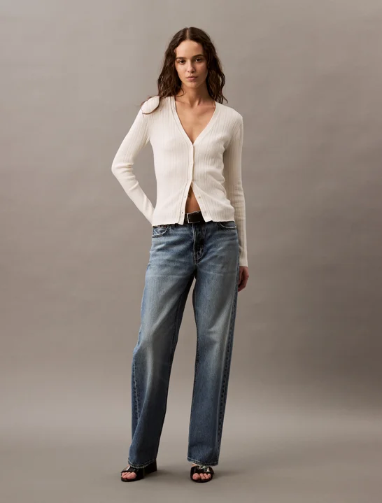 CK JEANS Áo Len Nữ Cardigan Fit