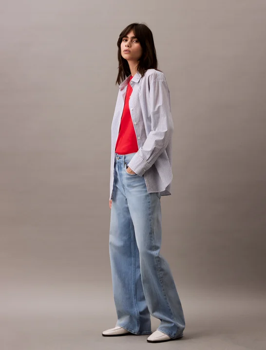 CK JEANS Quần Jeans Nữ Wide Leg Fit