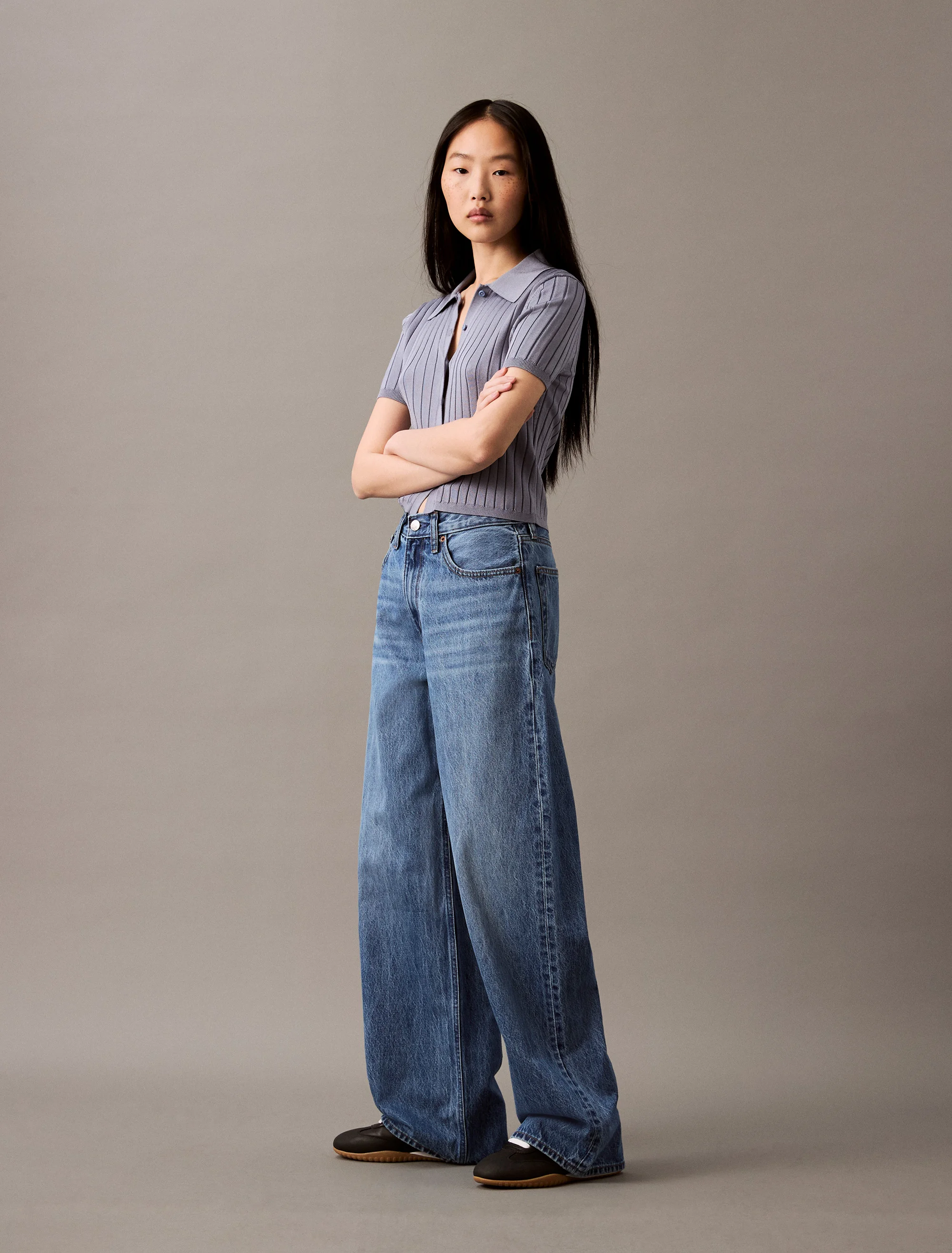CK JEANS Quần Jeans Nữ Wide Leg Fit
