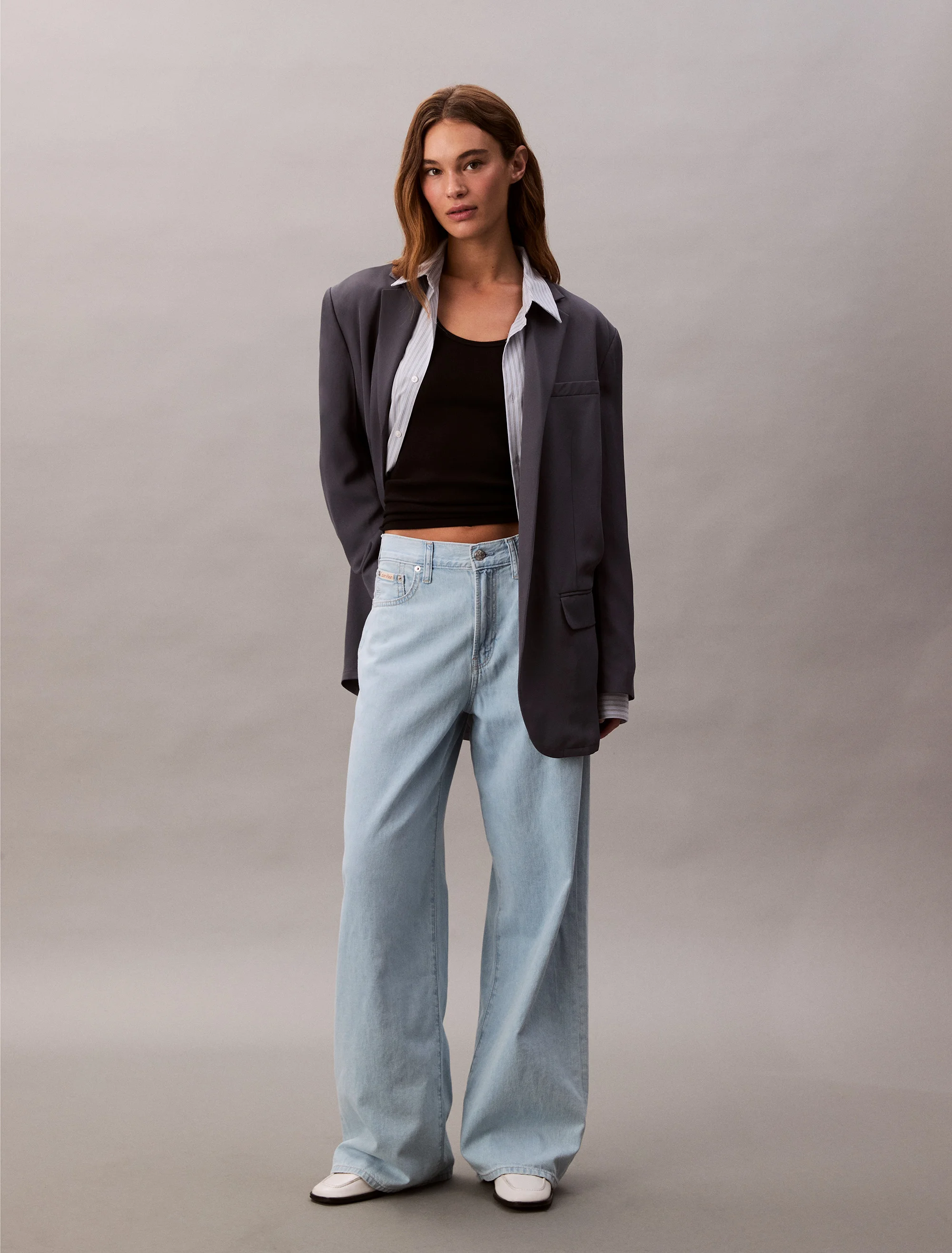CK JEANS Quần Jeans Nữ Wide Leg Fit
