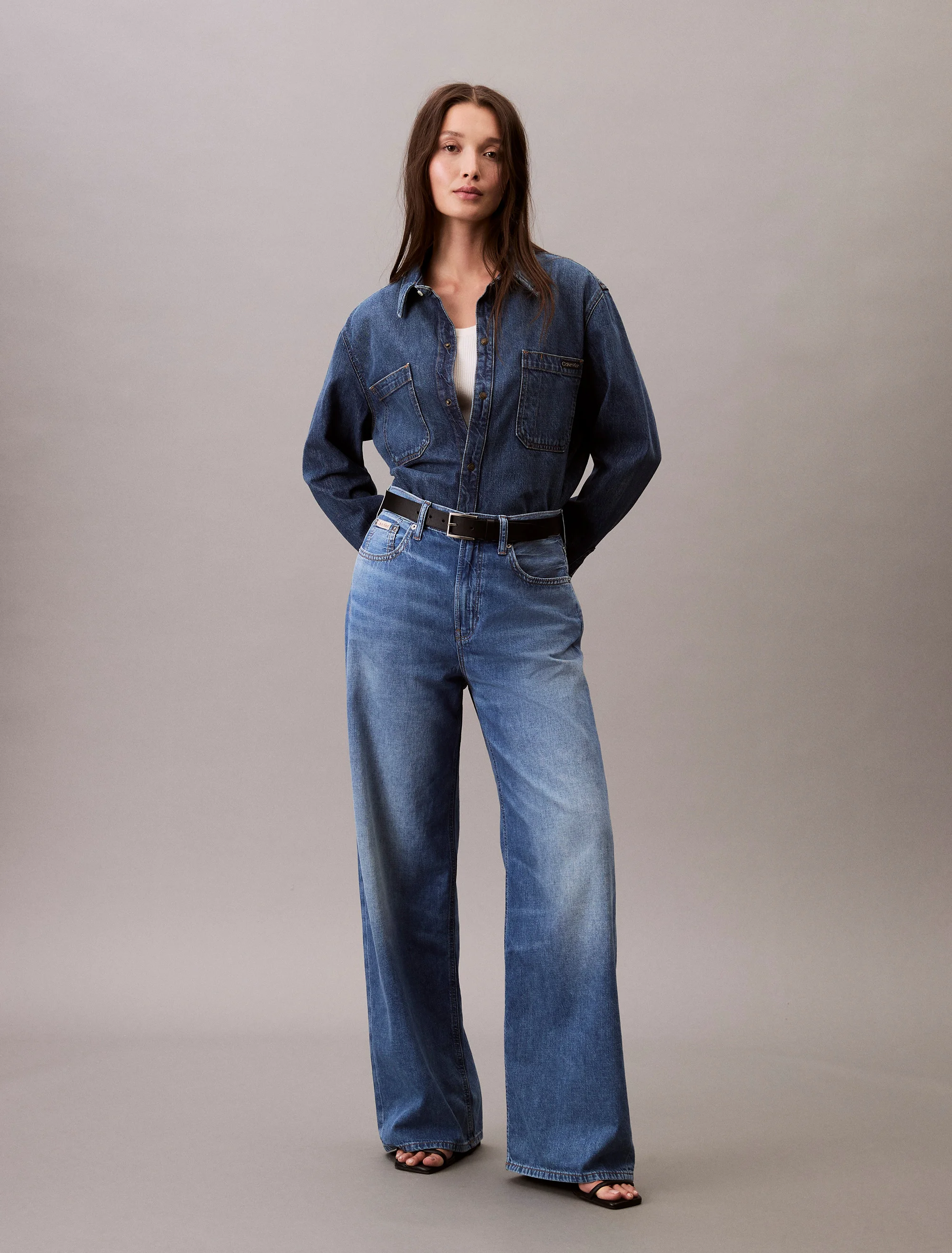 CK JEANS Quần Jeans Nữ Wide Leg Fit