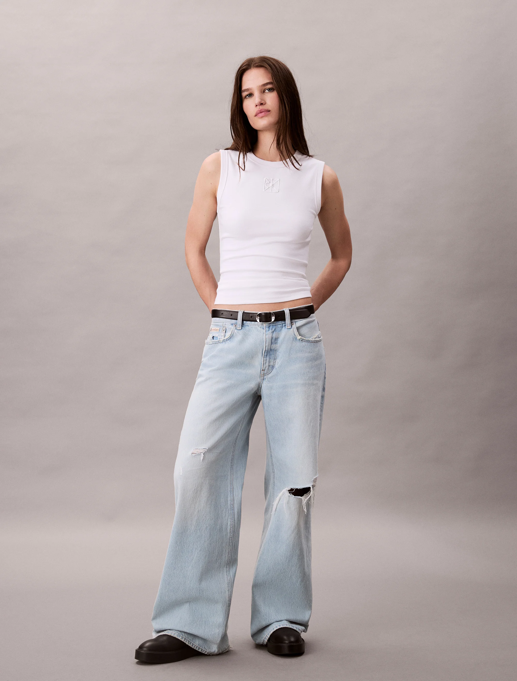 CK JEANS Quần Jeans Nữ Low Rise Baggy Fit