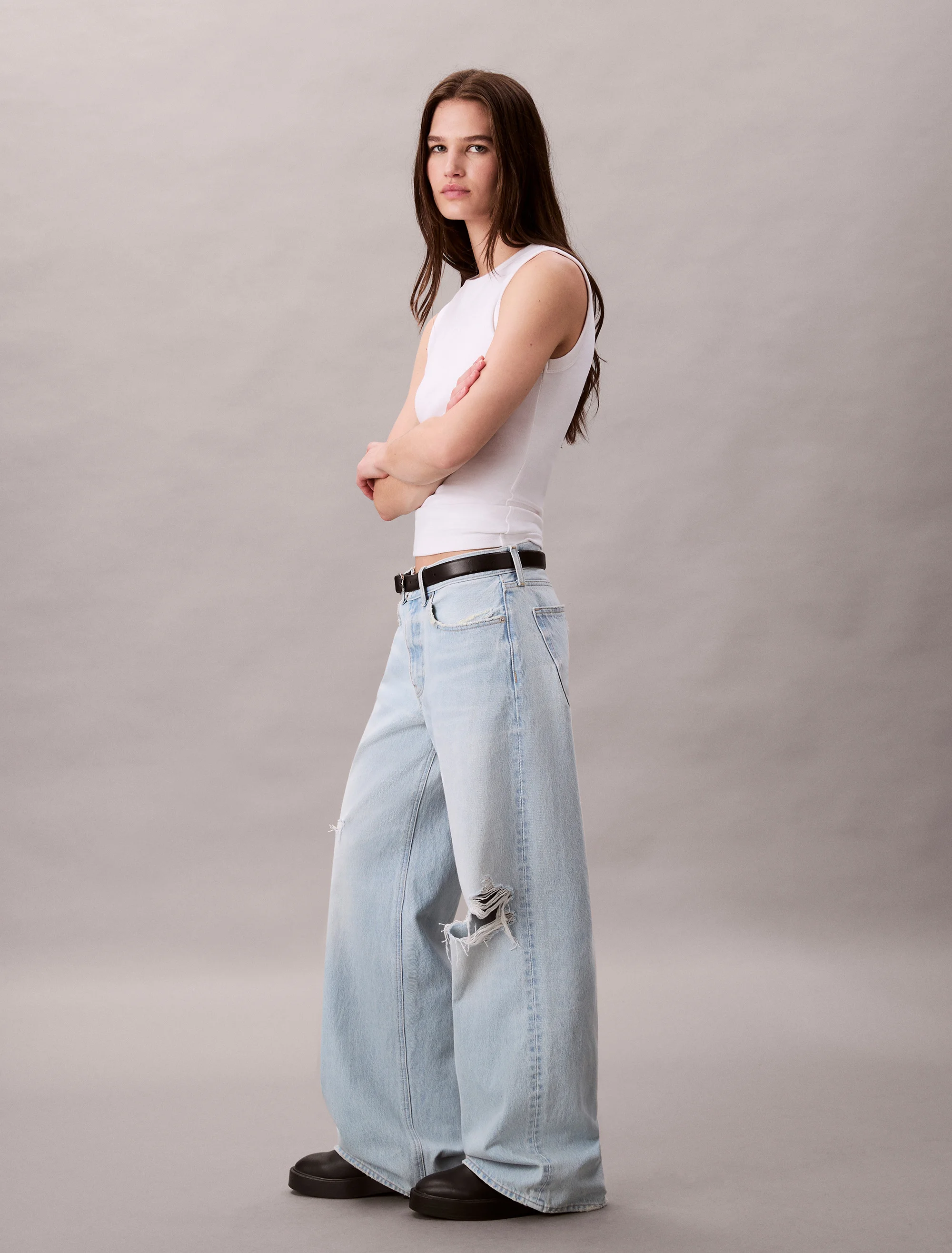 CK JEANS Quần Jeans Nữ Low Rise Baggy Fit