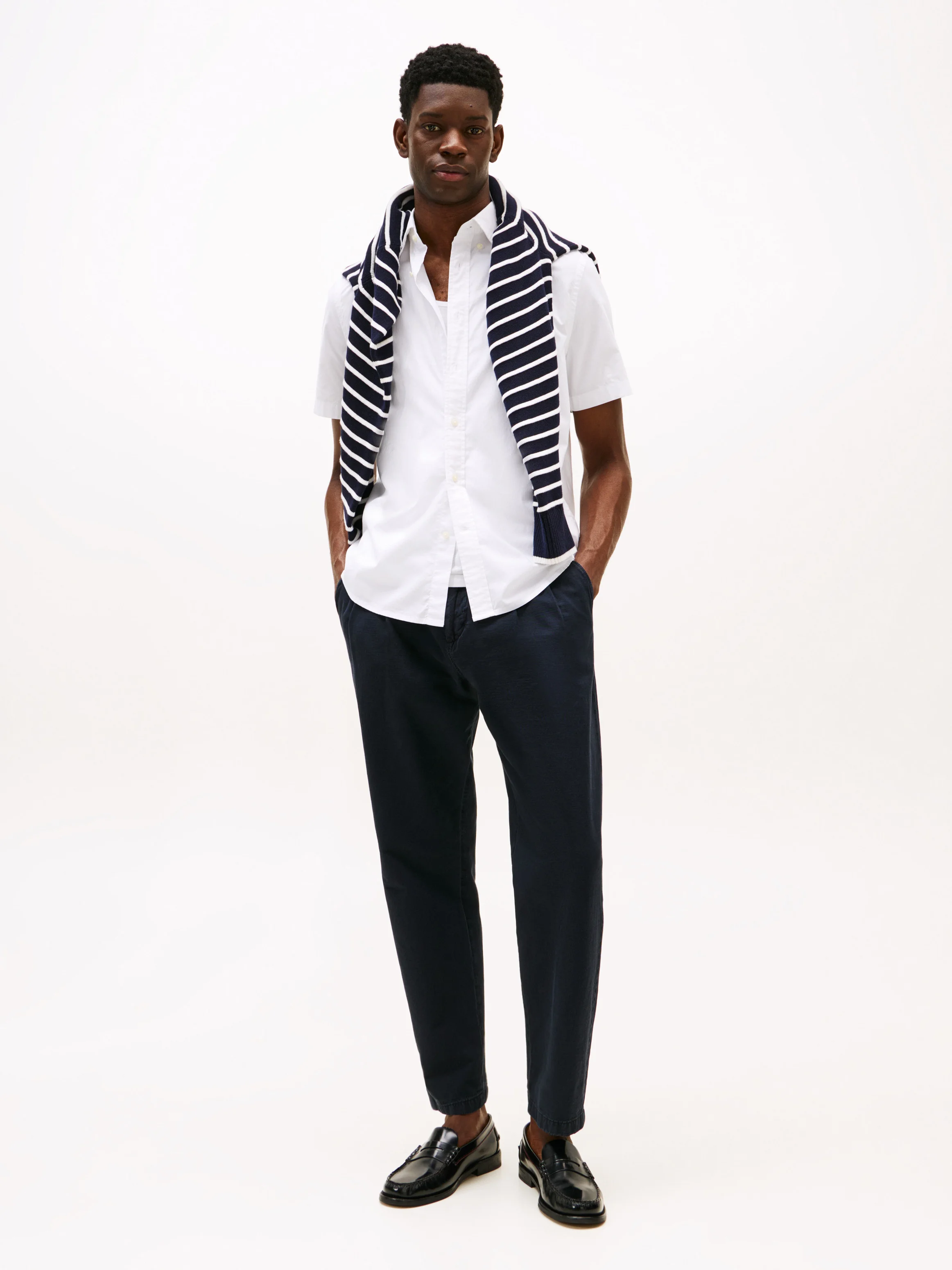 TOMMY HILFIGER Áo Sơ Mi Nam Tay Ngắn Flex Poplin Solid S/S Shirt