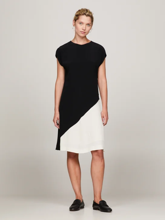 TOMMY HILFIGER Đầm Nữ Viscose Blocked Knee Dress