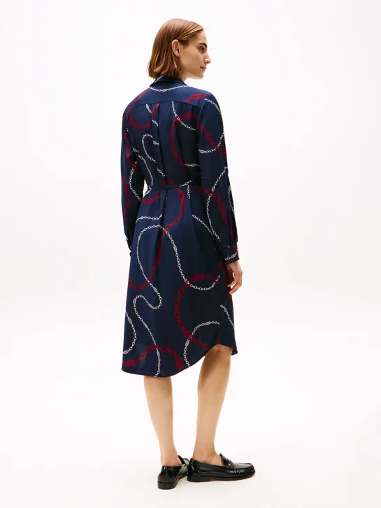 TOMMY HILFIGER Đầm Nữ Soft Viscose LS Shirt Dress
