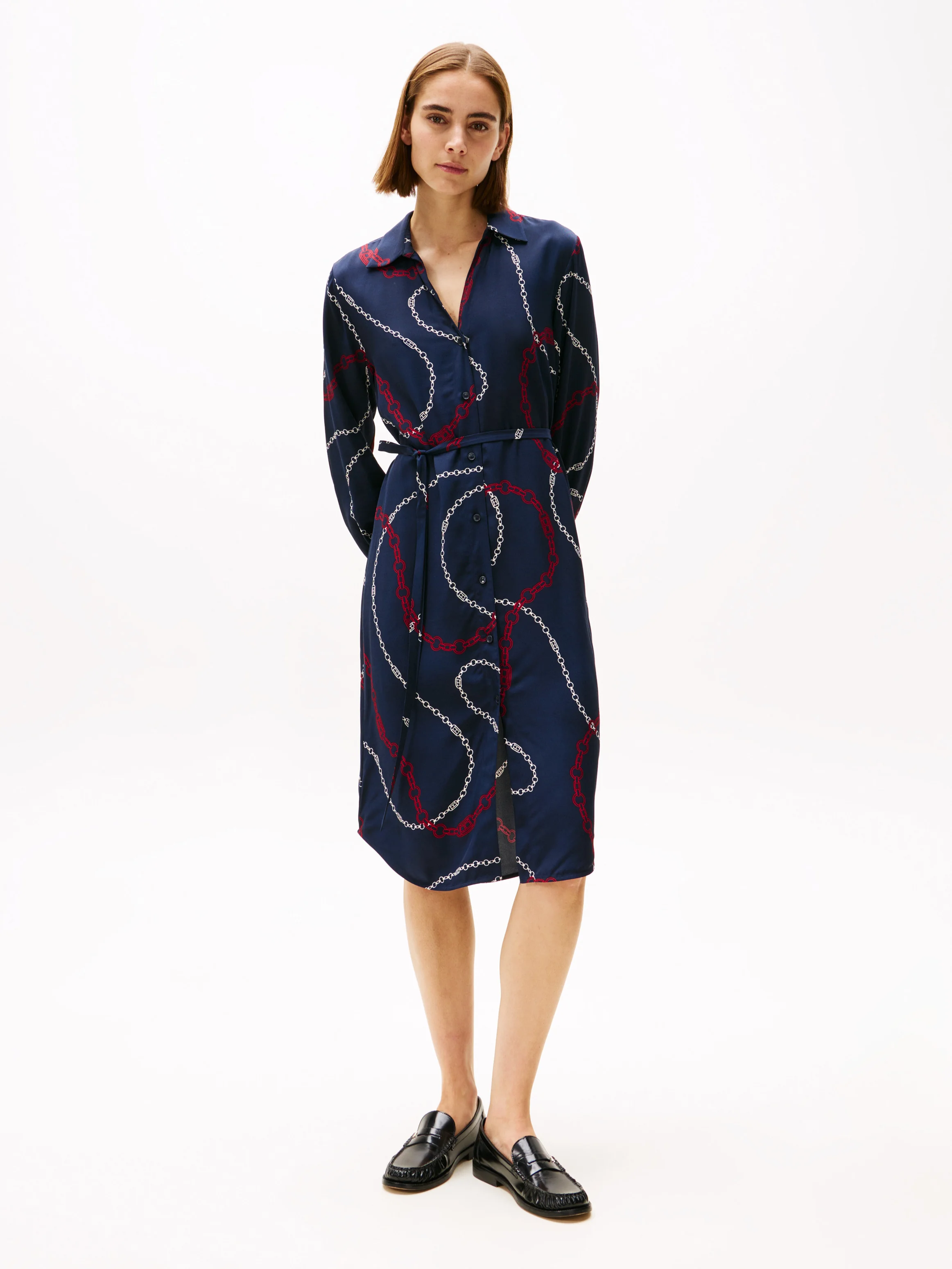 TOMMY HILFIGER Đầm Nữ Soft Viscose LS Shirt Dress