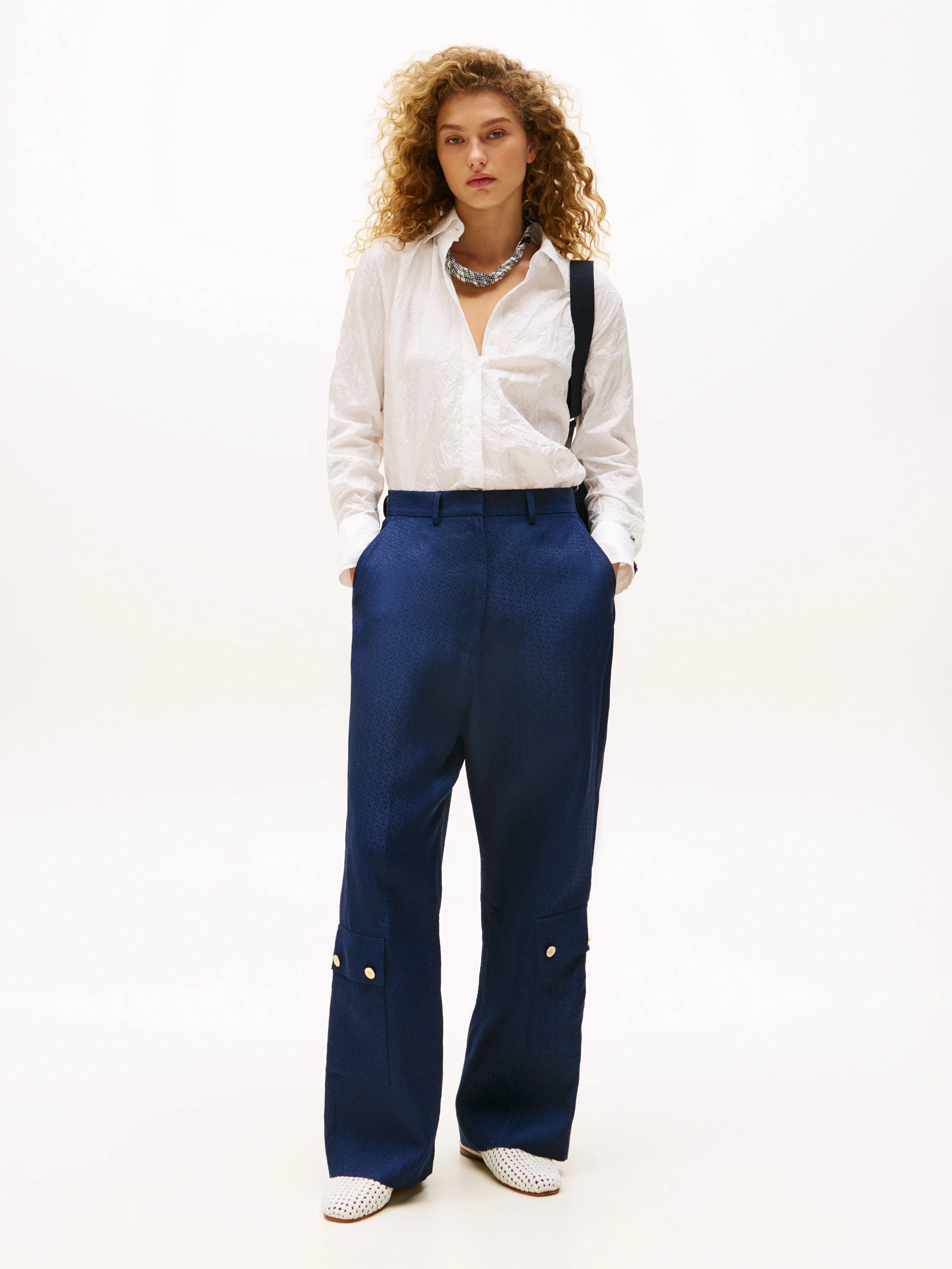 TOMMY HILFIGER Quần Dài Nữ NYFW Gold Bttn Tlrd Crgo Pants