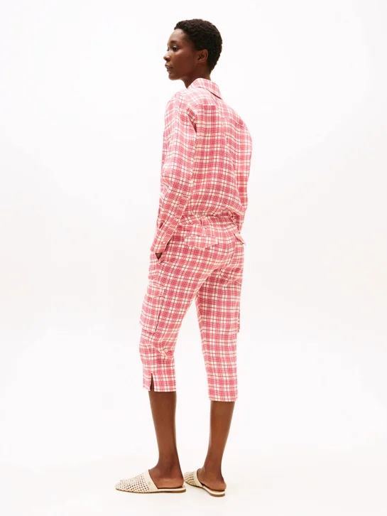 TOMMY HILFIGER Quần Dài Nữ NYFW Capri Cargo Pants Check