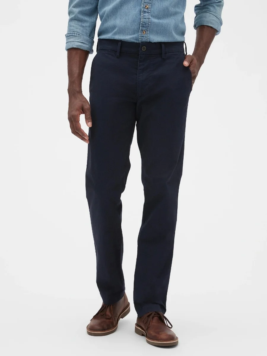 GAP Quần Vải Dài Nam - Essential Khaki Straight Fit