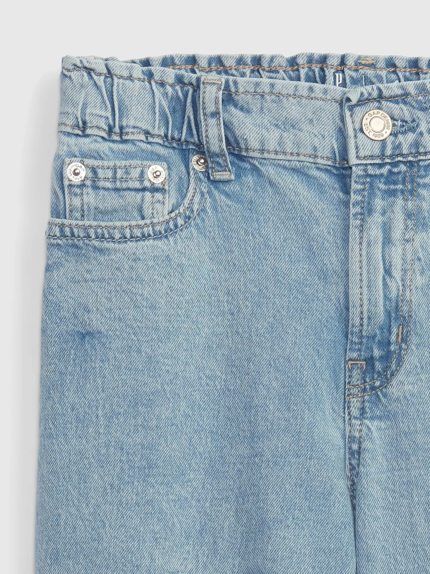 GAP Quần Jeans Dài Bé Gái - High Rise Wide Leg