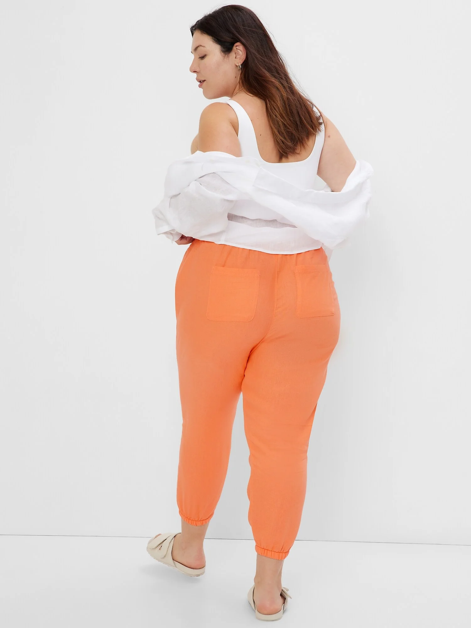 GAP Quần Vải Dài Nữ - Linen Jogger