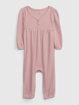 GAP Áo Liền Quần Em Bé Gái - Waffle One-Piece