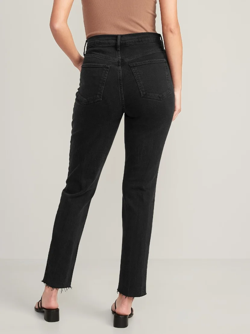 OLD NAVY Quần Jean Nữ High-Waisted OG Straight Cut-Off Ankle Jeans