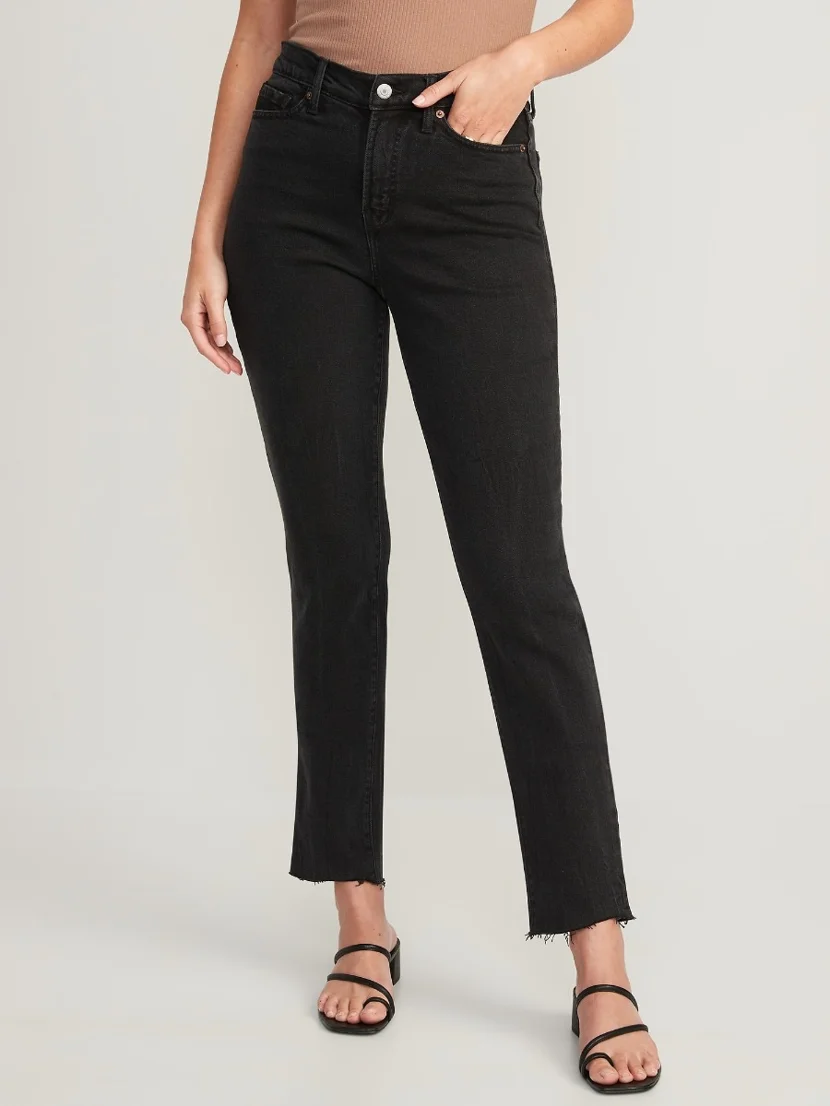 OLD NAVY Quần Jean Nữ High-Waisted OG Straight Cut-Off Ankle Jeans