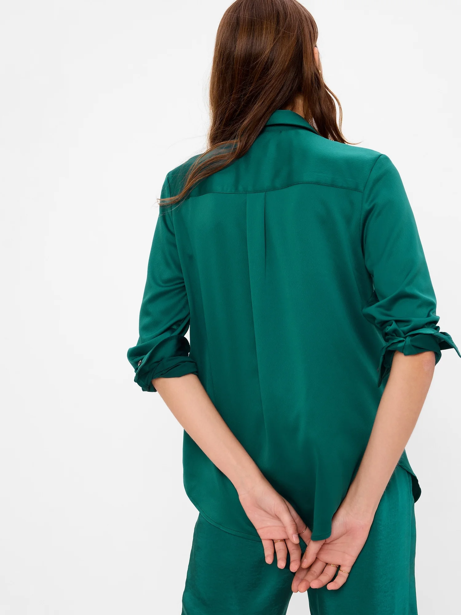 GAP Áo Sơ Mi Tay Dài Nữ - Satin Shirt