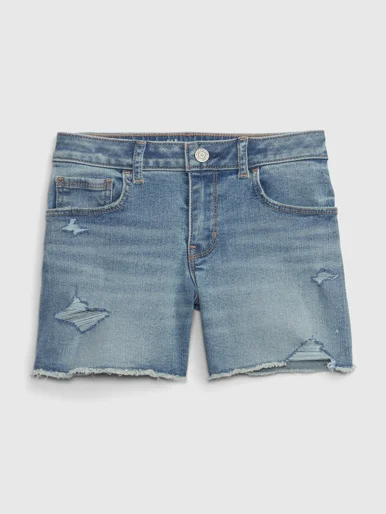 GAP Quần Short Jeans Bé Gái - Mid Rise