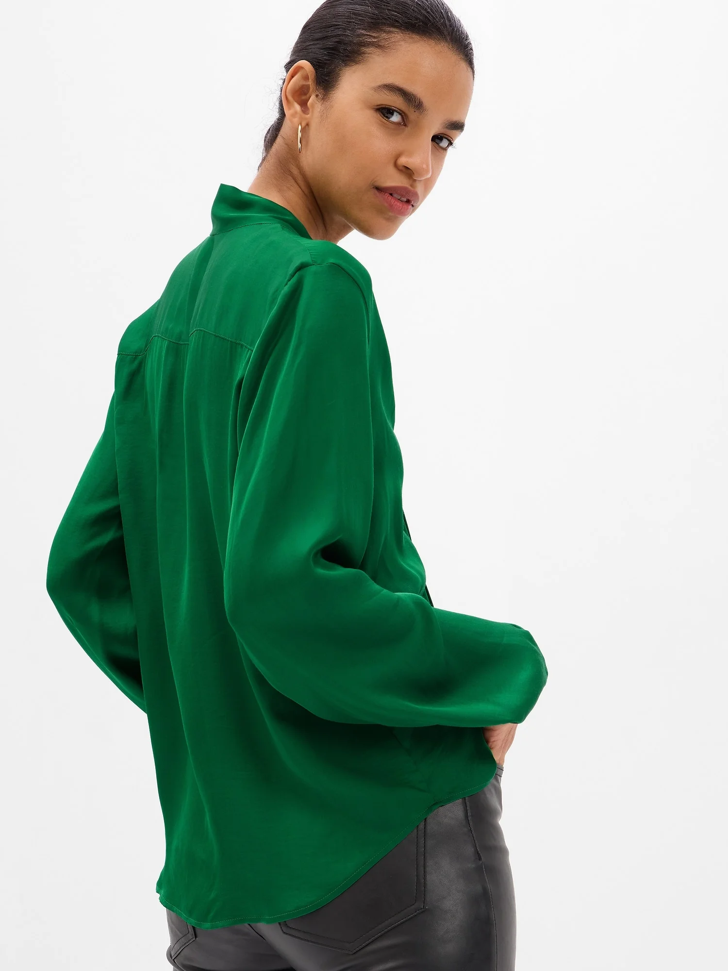 GAP Áo Sơ Mi Tay Dài Nữ - Scarf Top