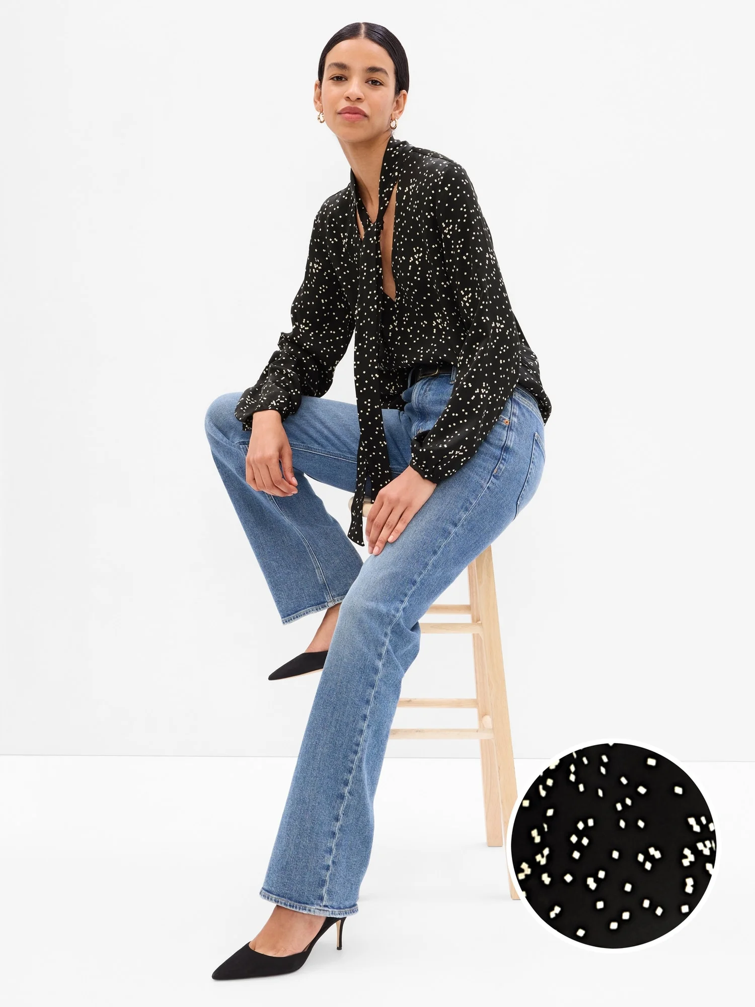 GAP Áo Sơ Mi Tay Dài Nữ - Scarf Top