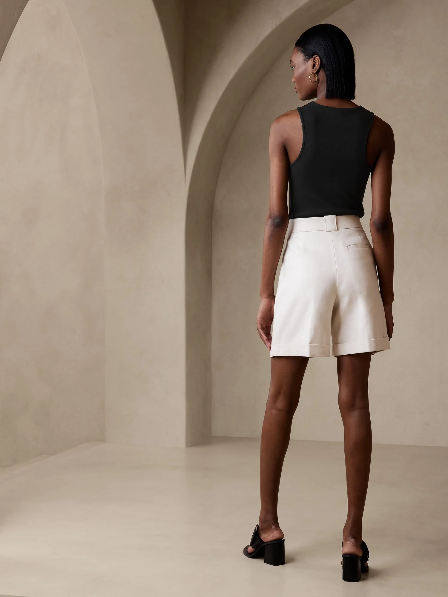 BANANA REPUBLIC Áo Thun Không Tay Nữ Sl 2X2 Rib Cut