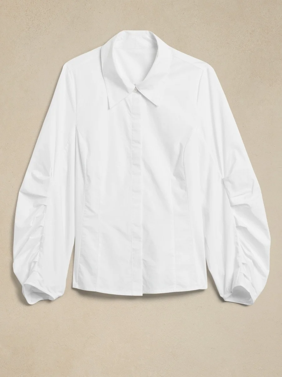 BANANA REPUBLIC Áo Sơ Mi Nữ Ls Pleat Balloon Slv Top - Poplin