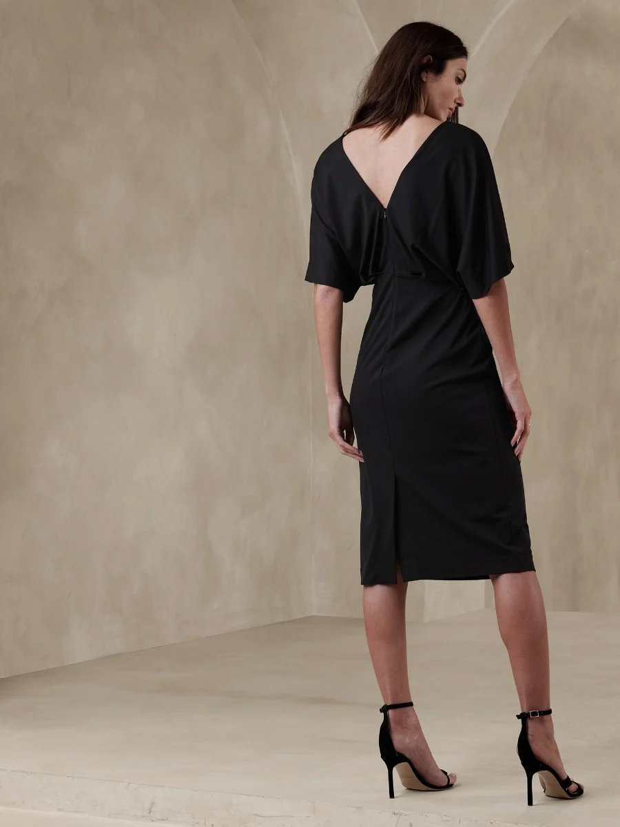 BANANA REPUBLIC Đầm Nữ Butterfly Slv Compact Stretch Interlock Double V K