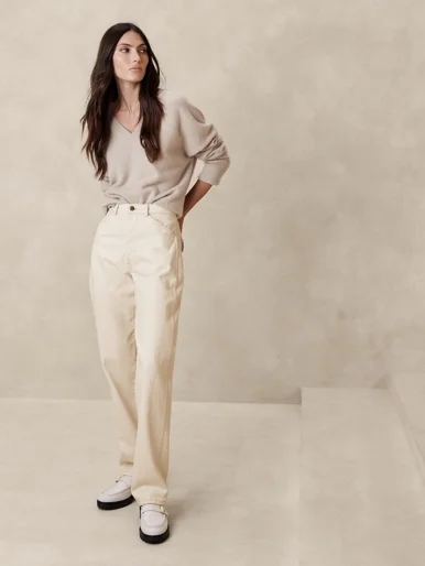 BANANA REPUBLIC Quần Jean Nữ Artisian Jean Soft Ecru Wash