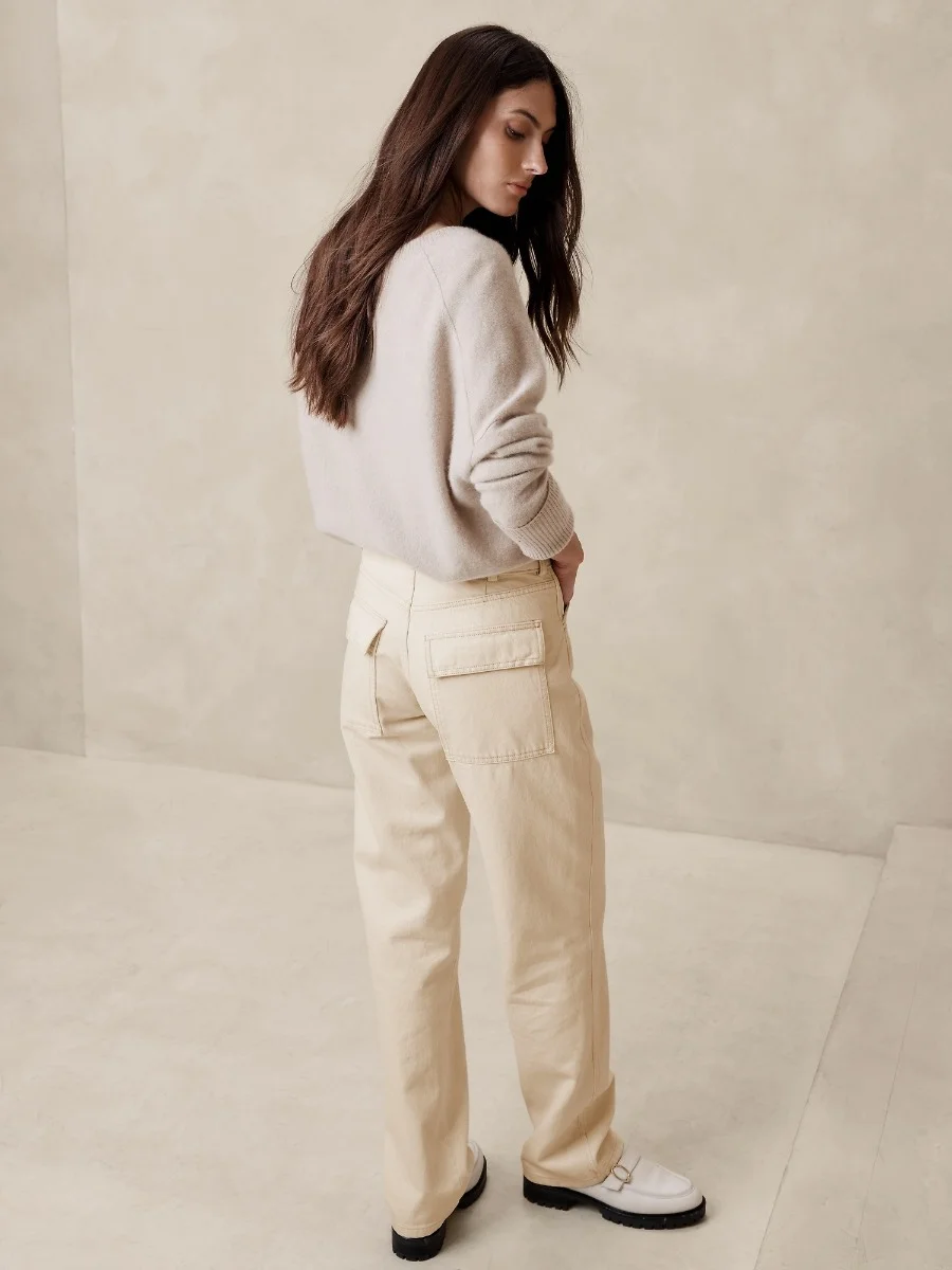 BANANA REPUBLIC Quần Jean Nữ Artisian Jean Soft Ecru Wash