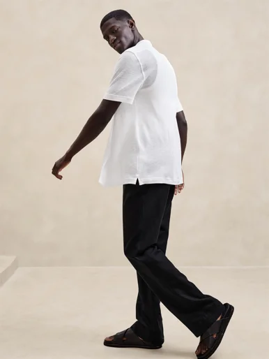 BANANA REPUBLIC Áo Thun Nam Linen Pique Resort Shirt